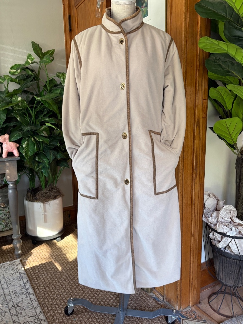 VTG 70s Bonnie Cashin Russ Taylor Weatherwear Fur Lined Coat 14 Modern Med Lrg - Picture 2 of 16
